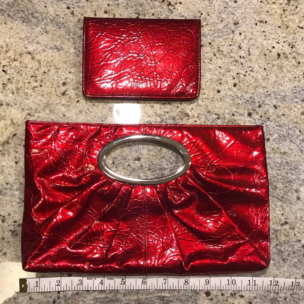 Express Red Patent clutch & Wallet Fold